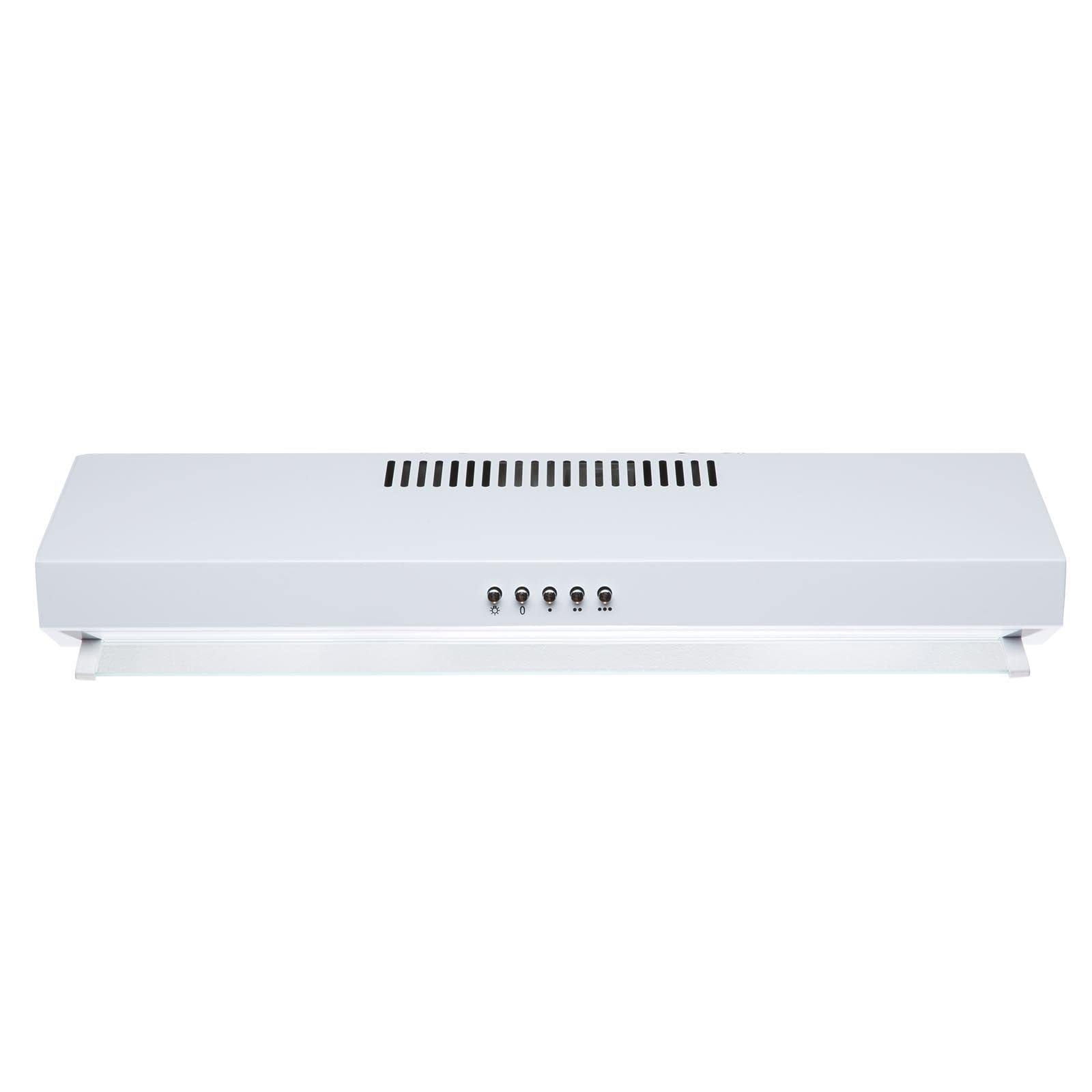 SIA VSR60WH 60cm Visor Cooker Hood, Kitchen Extractor Fan, Under Cabinet Wall Mounted, Top Vented, White
