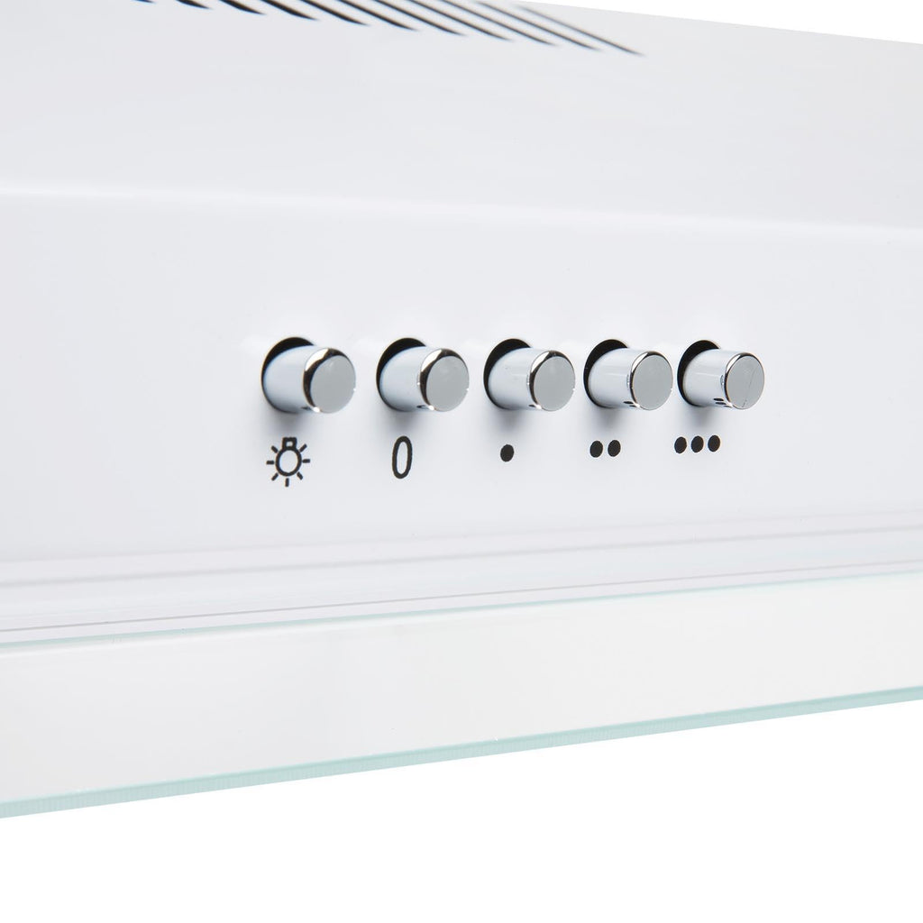 SIA VSR60WH 60cm Visor Cooker Hood, Kitchen Extractor Fan, Under Cabinet Wall Mounted, Top Vented, White