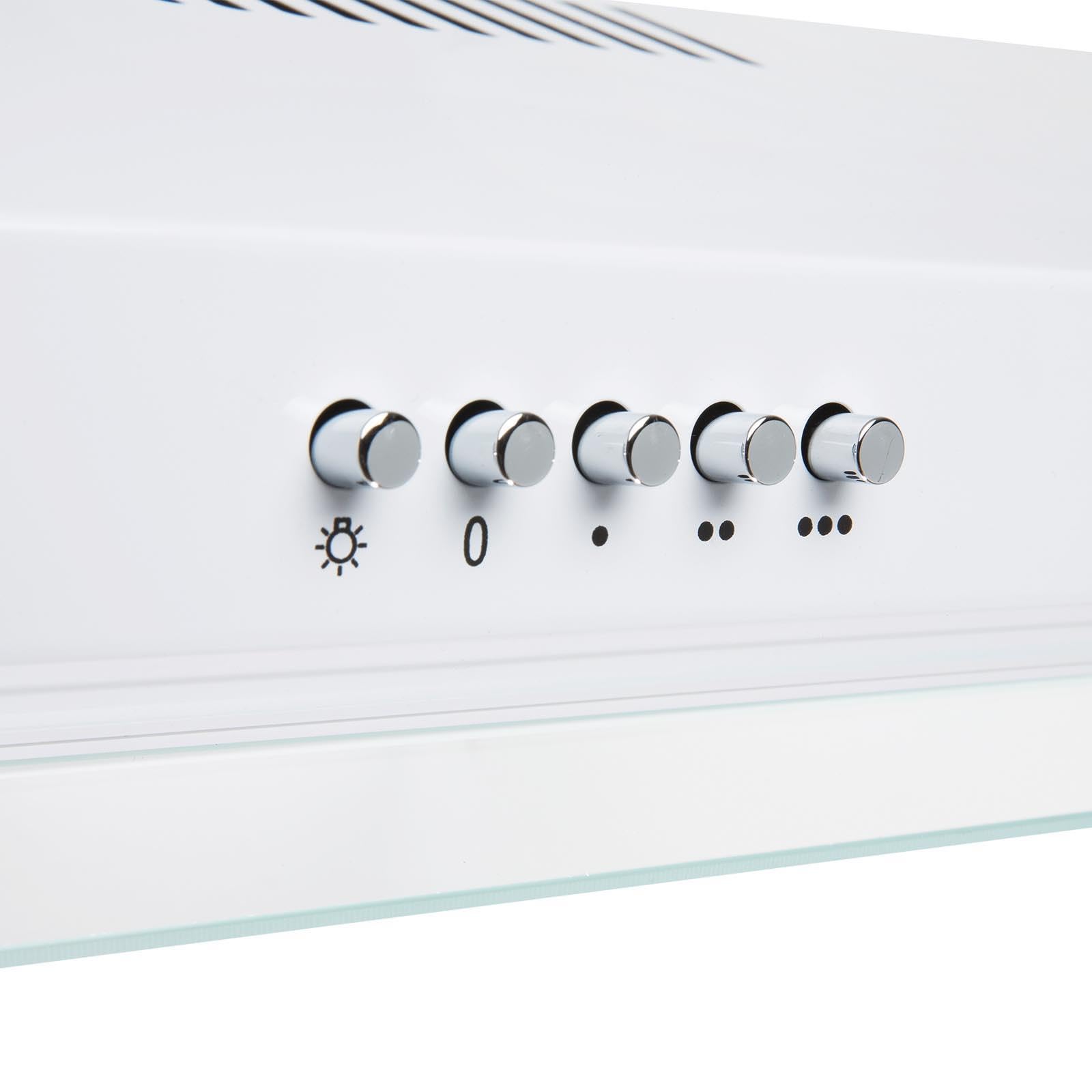 SIA VSR60WH 60cm Visor Cooker Hood, Kitchen Extractor Fan, Under Cabinet Wall Mounted, Top Vented, White