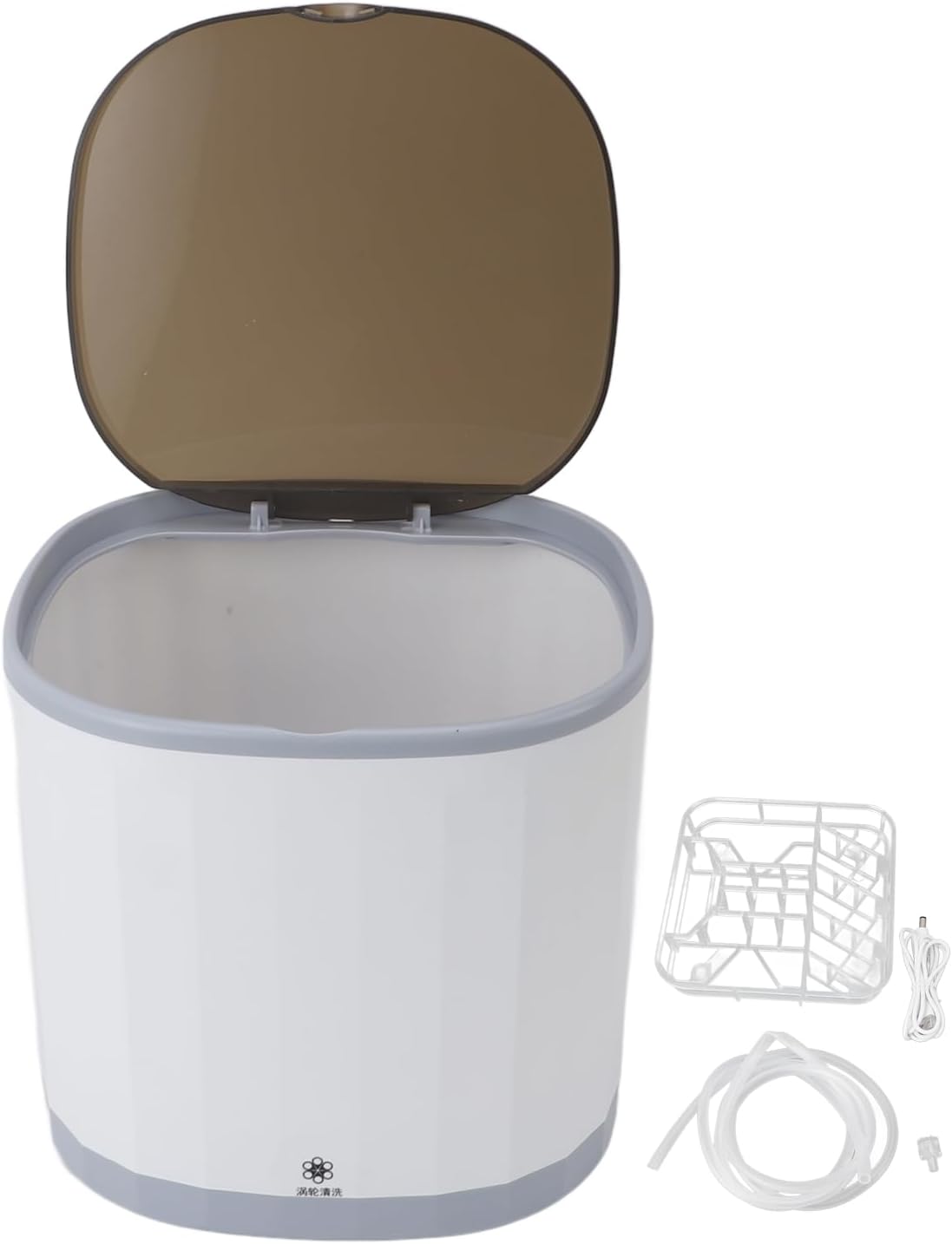 Countertop Dishwasher, 4L Portable Automatic 360° Omni Mini Dishwasher, USB Rechargeable Tea Cup Washing Machine with Internal Cup Holder, for Home Office
