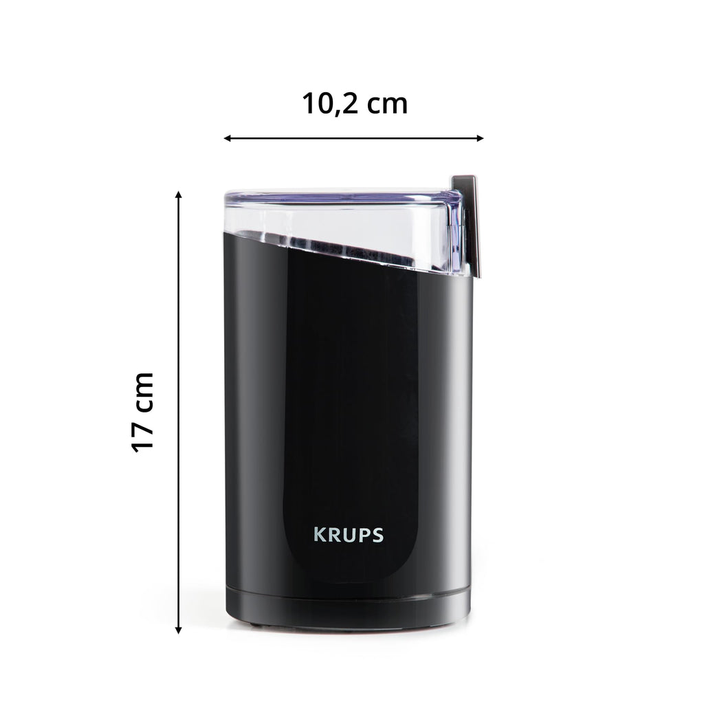 Krups Virtuoso+ Pump Espresso Machine – Compact Black Stainless-Steel Design, 15-Bar Pump for Rich Extraction, Auto Flow-Stop, 4-Button Interface & Steam Nozzle for Espresso & Cappuccino - XP444GG0