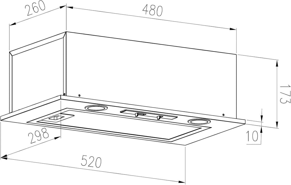 SIA UC52SI 52cm Built In Cupboard Canopy Cooker Hood Extractor Fan