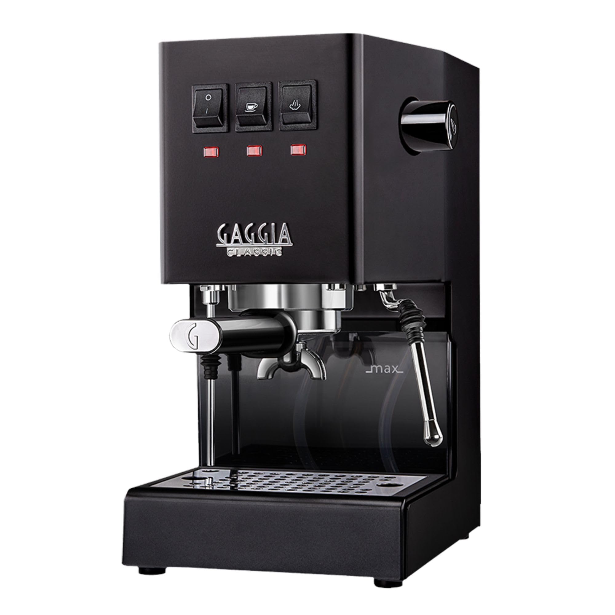 Gaggia Classic E24 Evo Pro Manual Espresso Coffee Machine Maker with Brass Boiler & Solenoid Valve - Cherry Red