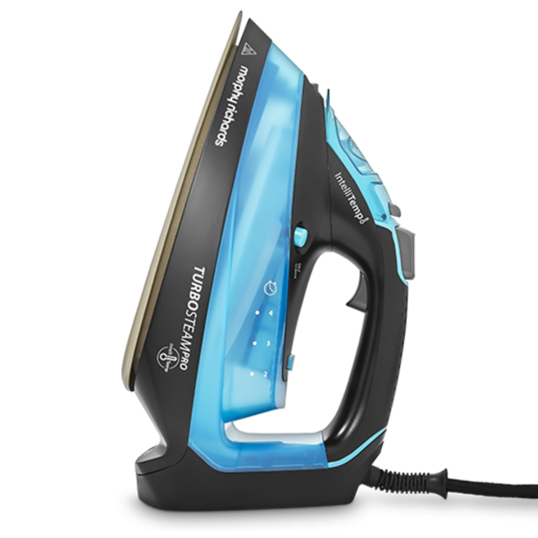 Morphy Richards Crystal Clear Steam Iron, Ceramic Non-stick Soleplate, 120g Steam Boost, 35g Steam Output, 350ml Water tank, Self-Clean, Auto Switch off, 2.5m Cord, 2400W, Gold & Black, 300302