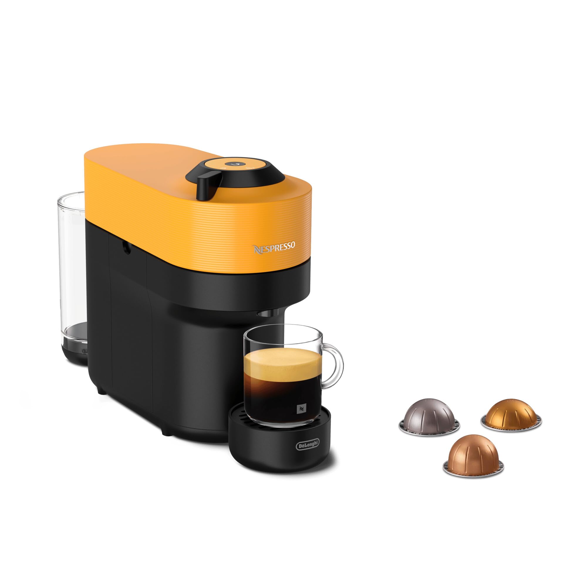 Nespresso Vertuo Pop Coffee Machine by De'Longhi, Over 40 Varieties of Pods, 6 Coffee Cup Sizes, Espresso, Cappuccino, Starter Capsule Set Included, ENV90.P, Pink