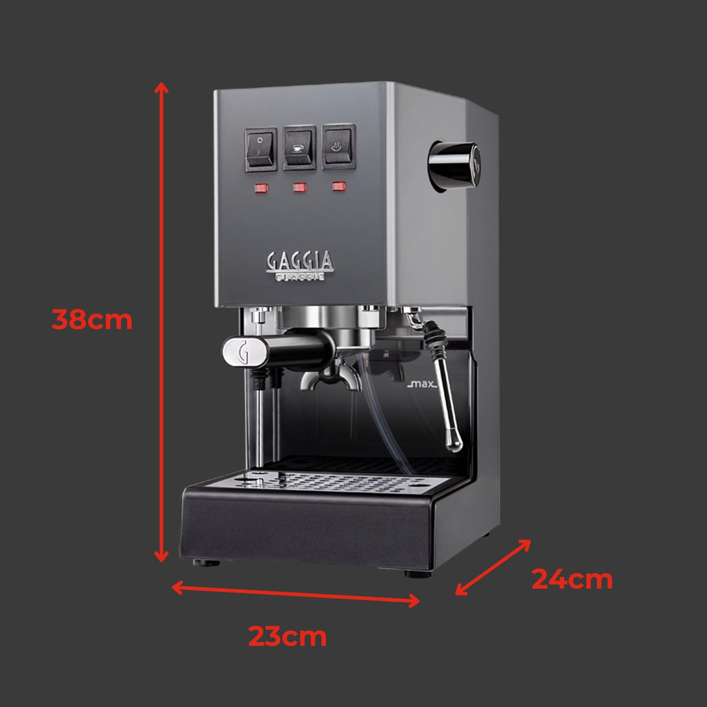 Gaggia Classic E24 Evo Pro Manual Espresso Coffee Machine Maker with Brass Boiler & Solenoid Valve - Cherry Red