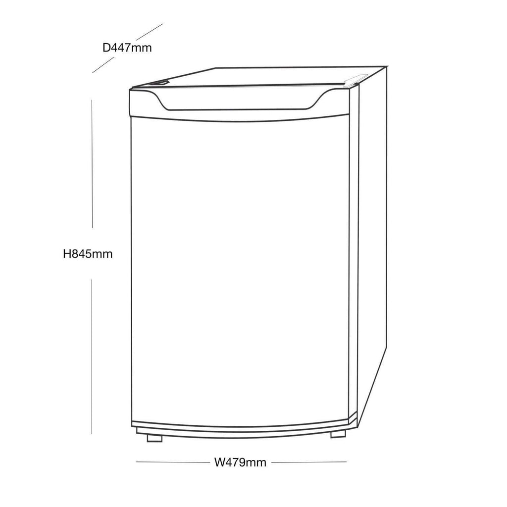 SIA LFS01WH 48cm White Freestanding 91L Under Counter Larder Fridge