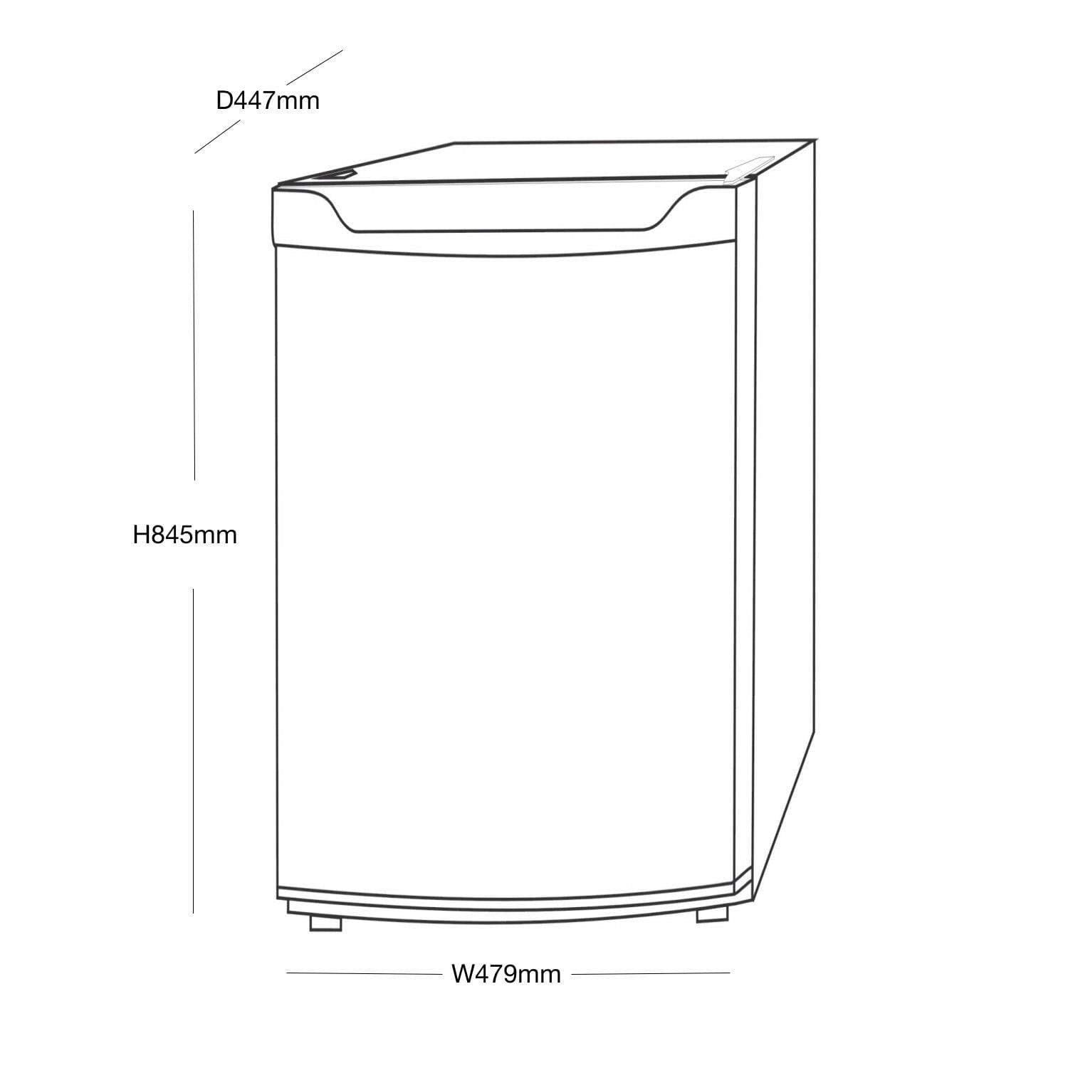 SIA LFS01WH 48cm White Freestanding 91L Under Counter Larder Fridge