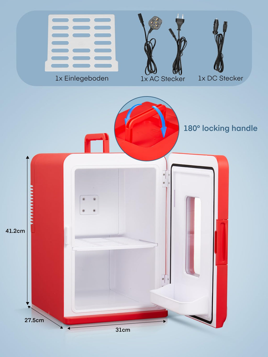 Mini Fridge for Bedrooms, 15 Liter /21 Cans Portable Small Fridge, AC+DC Power Car, Office, Thermoelectric Cooler & Warmer Skincare for Food, Drinks, Cosmetics, Max & ECO Mode, Black