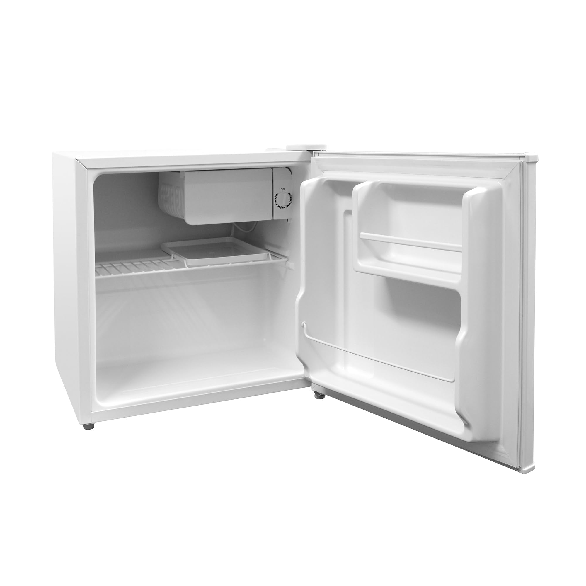 Abode Table Top Mini Fridge White Freestanding 43 Litre Capacity with Reversible Door & Ice Box, Adjustable Feet & 1 Wire Shelf ATTF0E1W (White)