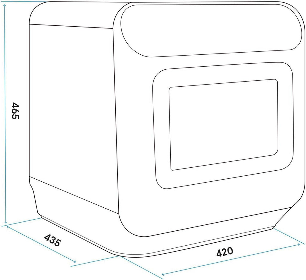 Baridi Mini Portable Tabletop 6L Dishwasher with 3 Place Settings, 7 Wash Functions - DH72
