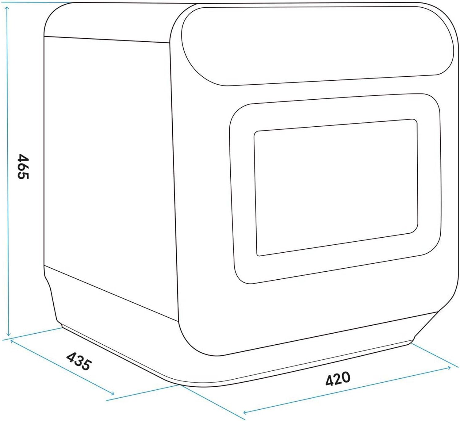 Baridi Mini Portable Tabletop 6L Dishwasher with 3 Place Settings, 7 Wash Functions - DH72