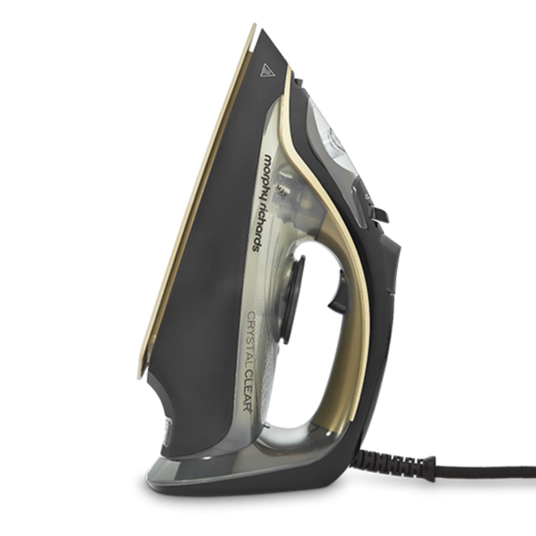 Morphy Richards Crystal Clear Steam Iron, Ceramic Non-stick Soleplate, 120g Steam Boost, 35g Steam Output, 350ml Water tank, Self-Clean, Auto Switch off, 2.5m Cord, 2400W, Gold & Black, 300302