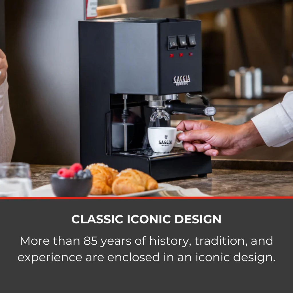 Gaggia Classic E24 Evo Pro Manual Espresso Coffee Machine Maker with Brass Boiler & Solenoid Valve - Cherry Red