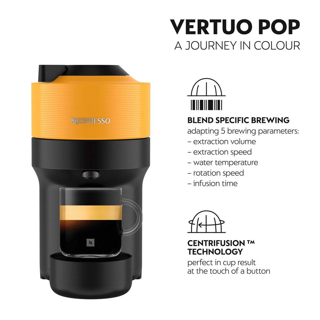 Nespresso Vertuo Pop Coffee Machine by De'Longhi, Over 40 Varieties of Pods, 6 Coffee Cup Sizes, Espresso, Cappuccino, Starter Capsule Set Included, ENV90.P, Pink