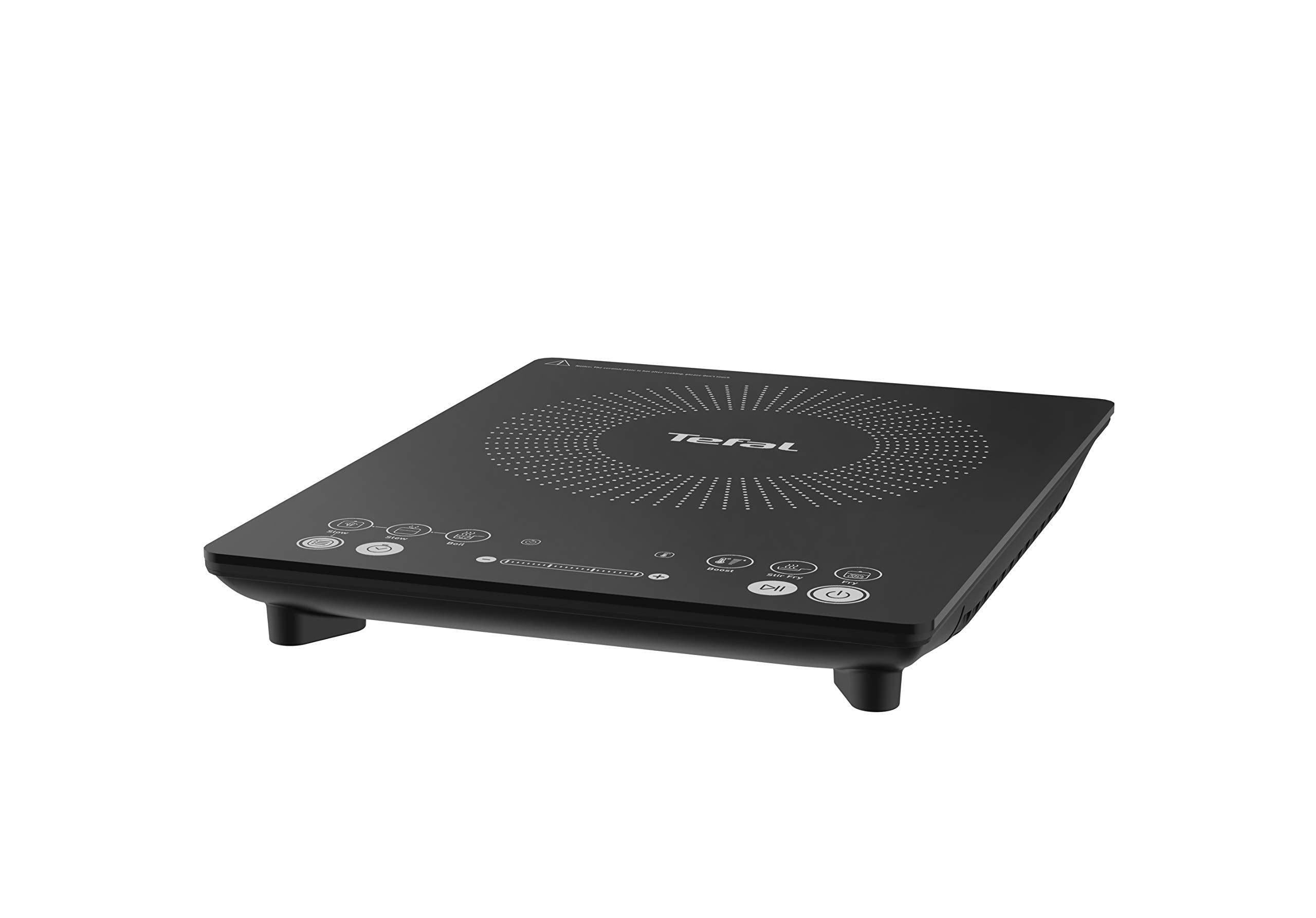 Tefal Slim Portable Induction Hob, Compact, 2100 W Power, 6 functions, Electric, Slim, Black, Easy To Clean, Black Modern Design, Cooker, Kitchen, Party IH210840