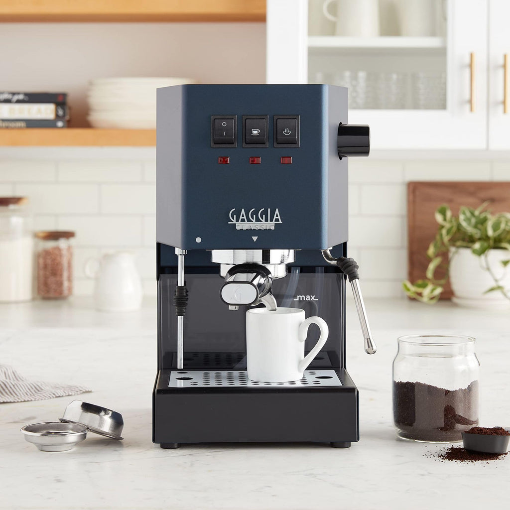 Gaggia Classic E24 Evo Pro Manual Espresso Coffee Machine Maker with Brass Boiler & Solenoid Valve - Cherry Red