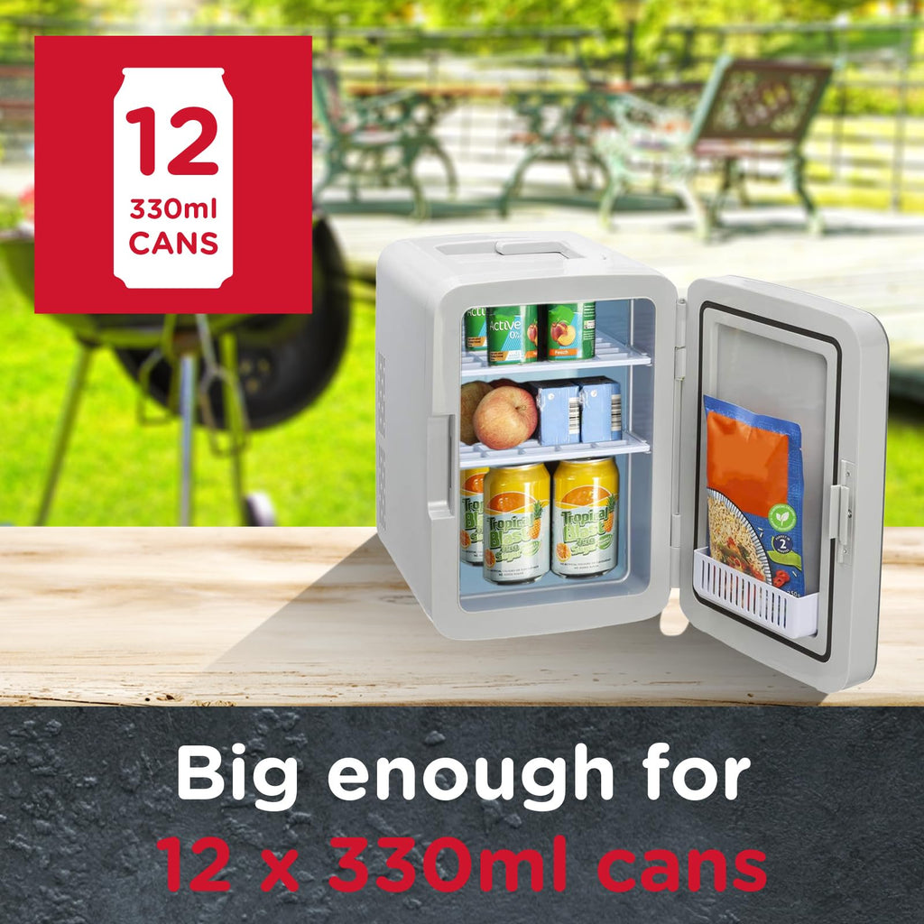 SENSIOHOME 10L Mini Fridge Cooler & Warmer for Drinks, Food, Skincare, Beauty, Makeup, Medicine, Insulin, Milk, AC+DC, 12v, UK & EU Plug, Portable, For Home, Bedroom, Travel, Camping, Car, Gaming, Uni