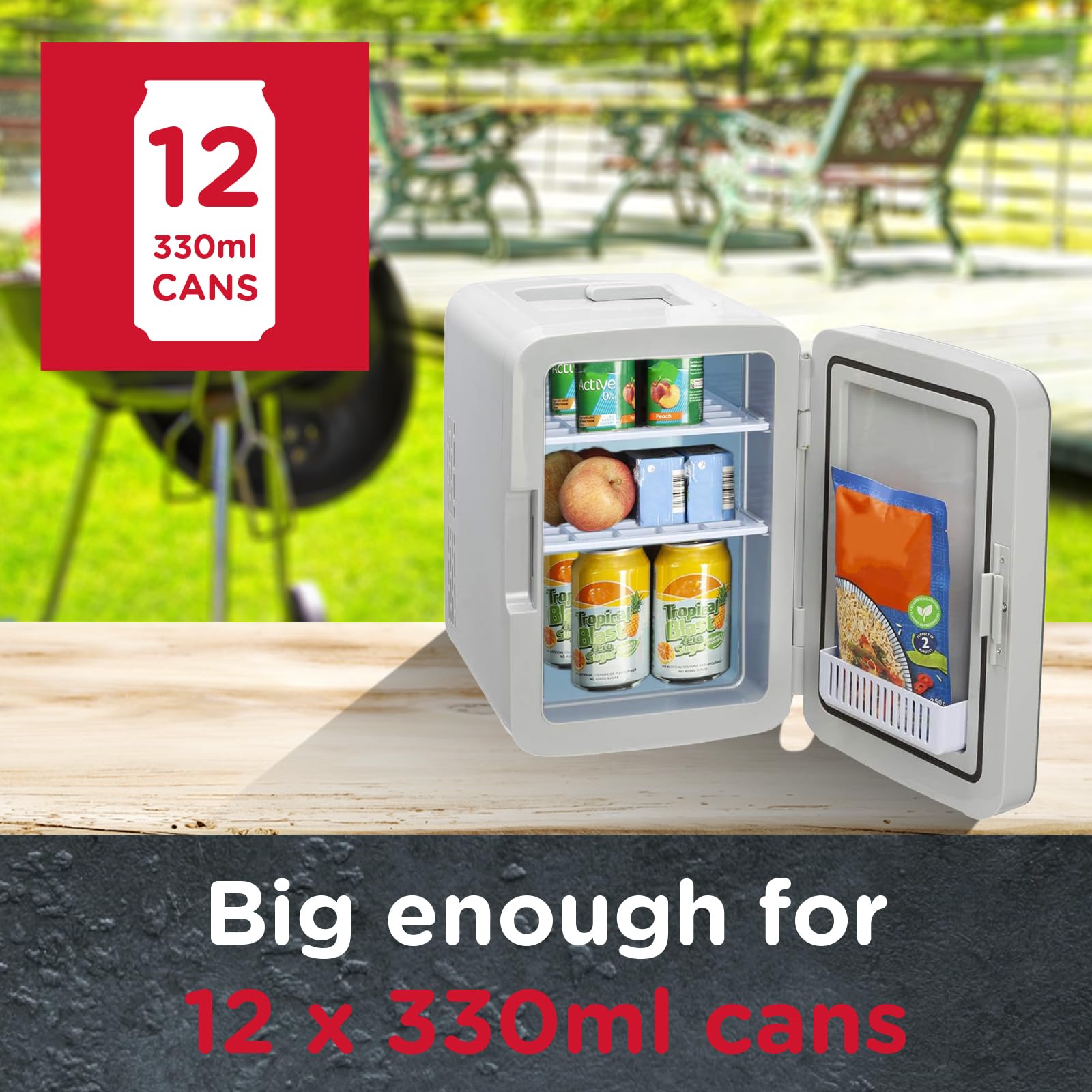 SENSIOHOME 10L Mini Fridge Cooler & Warmer for Drinks, Food, Skincare, Beauty, Makeup, Medicine, Insulin, Milk, AC+DC, 12v, UK & EU Plug, Portable, For Home, Bedroom, Travel, Camping, Car, Gaming, Uni