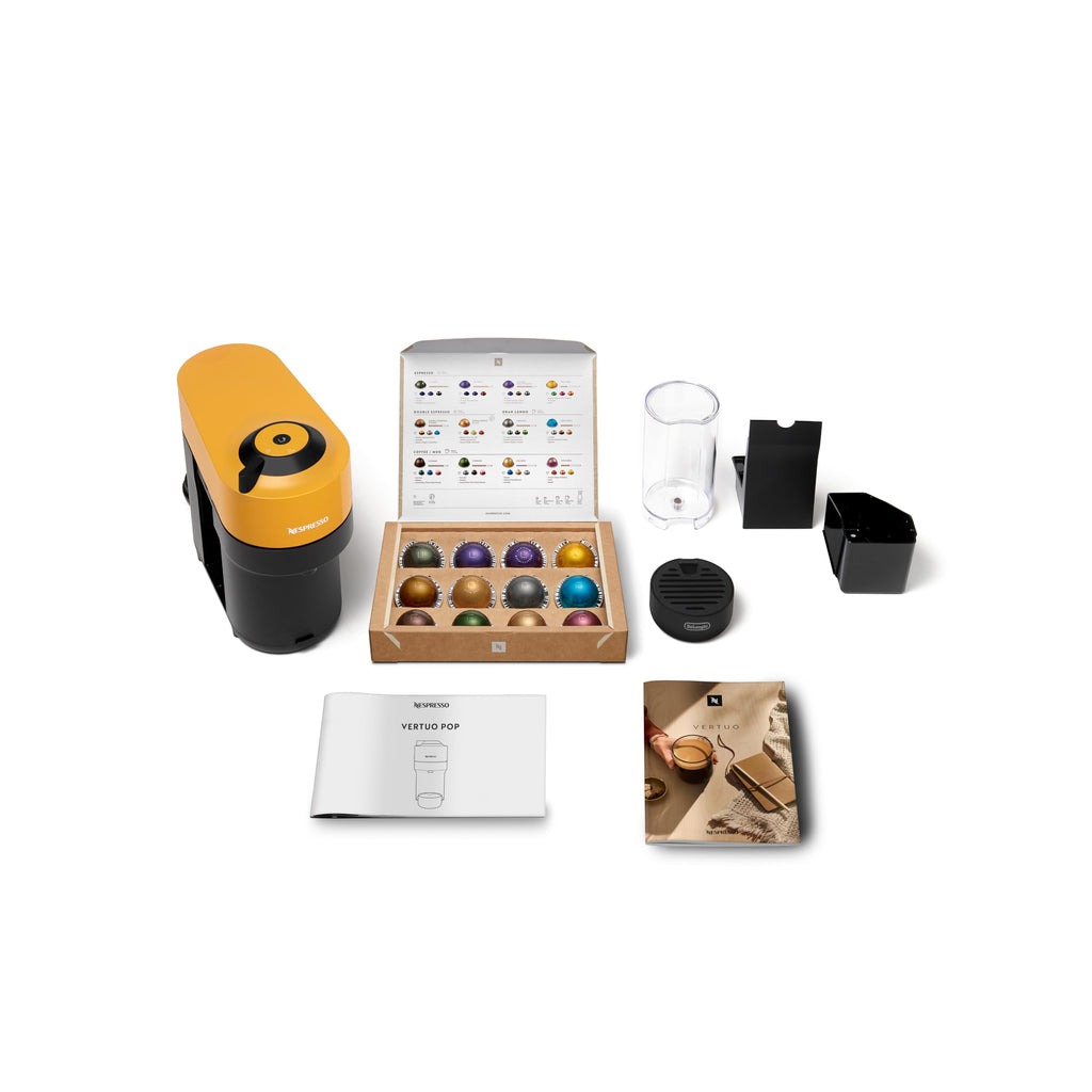 Nespresso Vertuo Pop Coffee Machine by De'Longhi, Over 40 Varieties of Pods, 6 Coffee Cup Sizes, Espresso, Cappuccino, Starter Capsule Set Included, ENV90.P, Pink