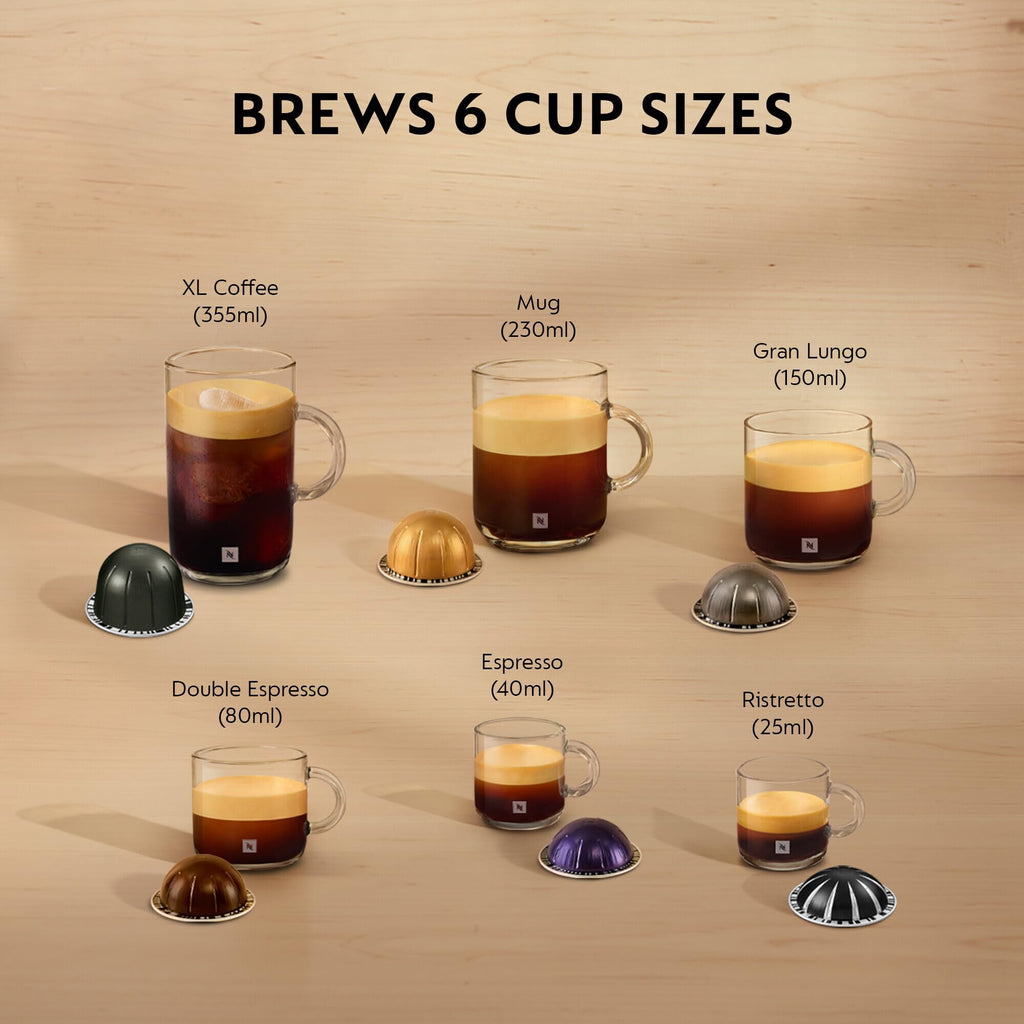 Nespresso Vertuo Pop Coffee Machine by De'Longhi, Over 40 Varieties of Pods, 6 Coffee Cup Sizes, Espresso, Cappuccino, Starter Capsule Set Included, ENV90.P, Pink