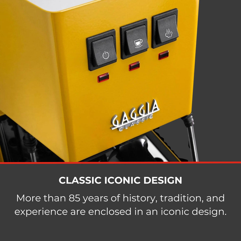 Gaggia Classic E24 Evo Pro Manual Espresso Coffee Machine Maker with Brass Boiler & Solenoid Valve - Cherry Red