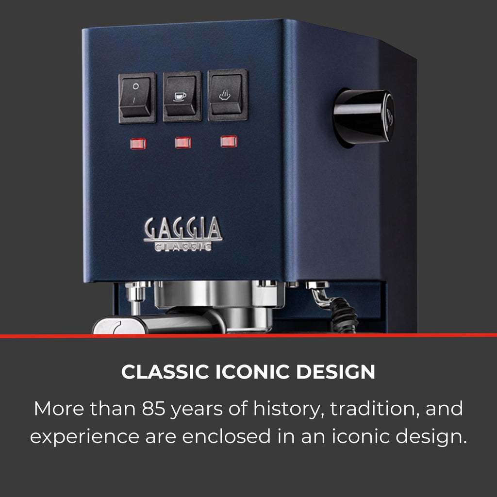 Gaggia Classic E24 Evo Pro Manual Espresso Coffee Machine Maker with Brass Boiler & Solenoid Valve - Cherry Red