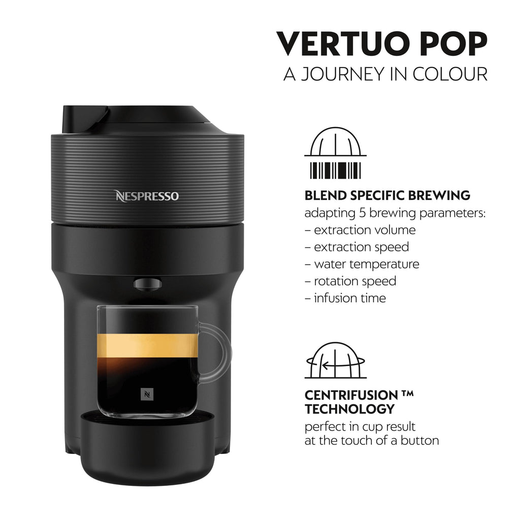 Nespresso Vertuo Pop Coffee Machine by De'Longhi, Over 40 Varieties of Pods, 6 Coffee Cup Sizes, Espresso, Cappuccino, Starter Capsule Set Included, ENV90.P, Pink