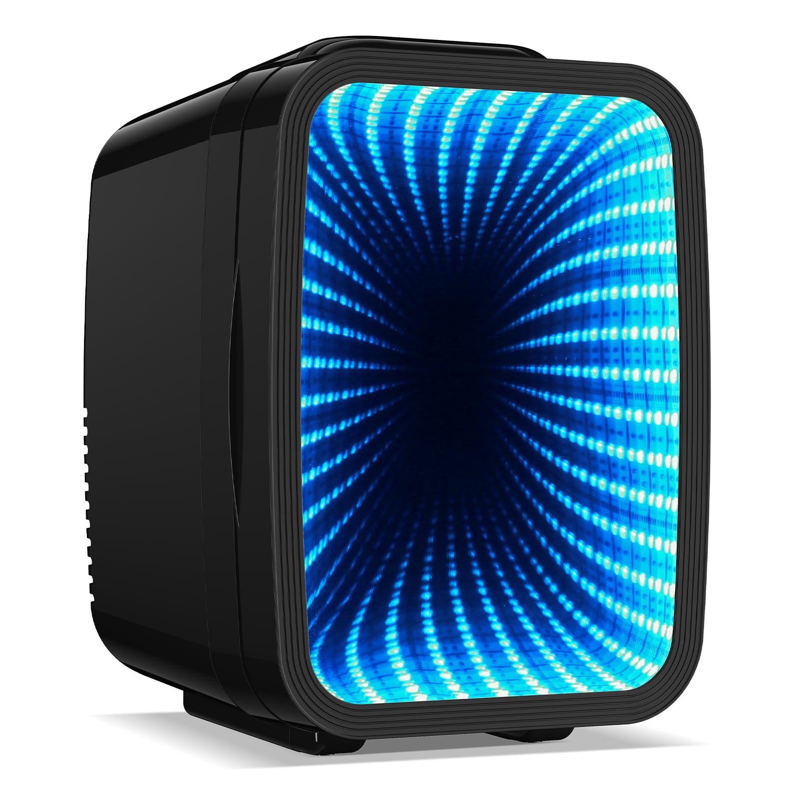 BEICHEN Mini Fridge for 4 L / 6 Cans, Quiet Small Fridge With 7 Light Modes, AC + DC Power Cooler & Warmer Portable Gaming Mini Fridge for Bedroom, Car, Travel, Skincare, Drinks, Fruit, Food (Black)
