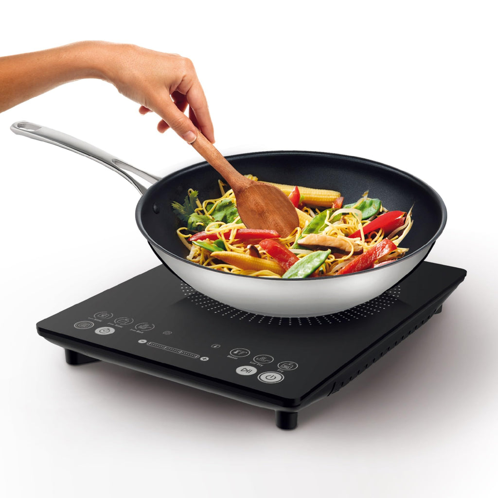 Tefal Slim Portable Induction Hob, Compact, 2100 W Power, 6 functions, Electric, Slim, Black, Easy To Clean, Black Modern Design, Cooker, Kitchen, Party IH210840