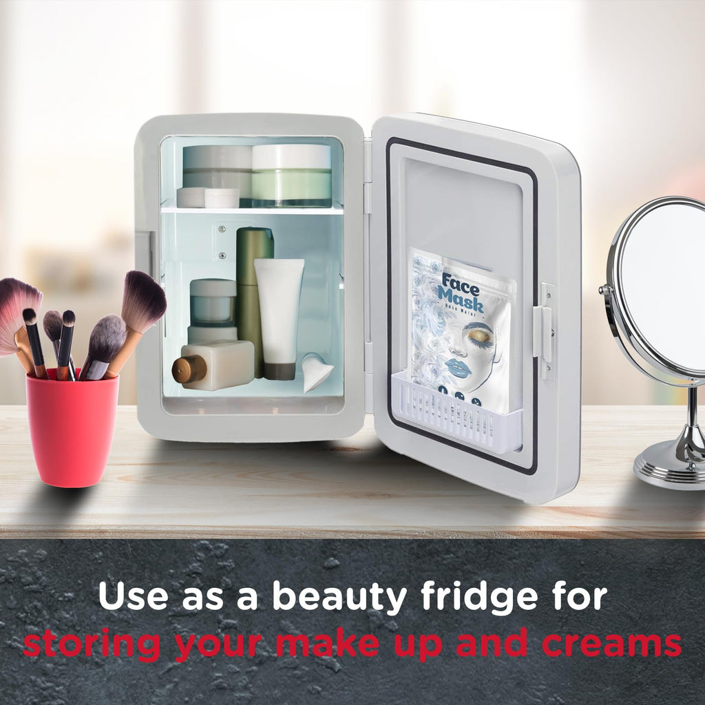 SENSIOHOME 10L Mini Fridge Cooler & Warmer for Drinks, Food, Skincare, Beauty, Makeup, Medicine, Insulin, Milk, AC+DC, 12v, UK & EU Plug, Portable, For Home, Bedroom, Travel, Camping, Car, Gaming, Uni