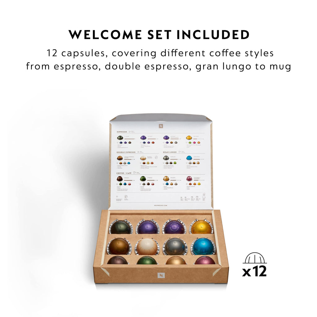 Nespresso Vertuo Pop Coffee Machine by De'Longhi, Over 40 Varieties of Pods, 6 Coffee Cup Sizes, Espresso, Cappuccino, Starter Capsule Set Included, ENV90.P, Pink