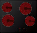 Cookology 60cm Electric Ceramic Hob - 4 Zone 6000W - Touch Control Panel - 9 Power Levels - Residual Heat Indicators & Child Lock - Easy-Clean