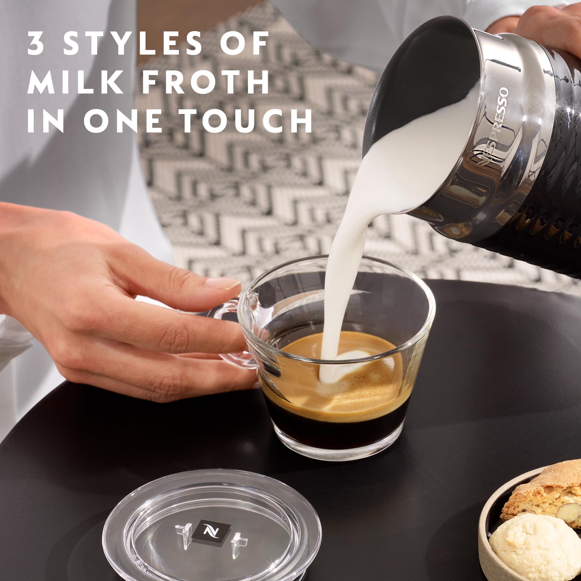 Nespresso Vertuo Pop Coffee Machine by De'Longhi, Over 40 Varieties of Pods, 6 Coffee Cup Sizes, Espresso, Cappuccino, Starter Capsule Set Included, ENV90.P, Pink