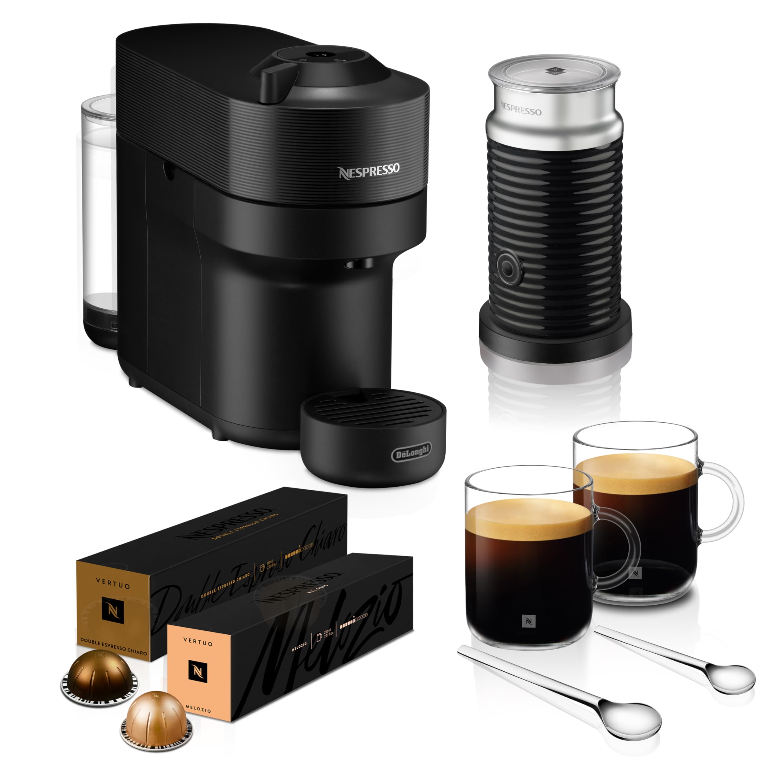 Nespresso Vertuo Pop Coffee Machine by De'Longhi, Over 40 Varieties of Pods, 6 Coffee Cup Sizes, Espresso, Cappuccino, Starter Capsule Set Included, ENV90.P, Pink