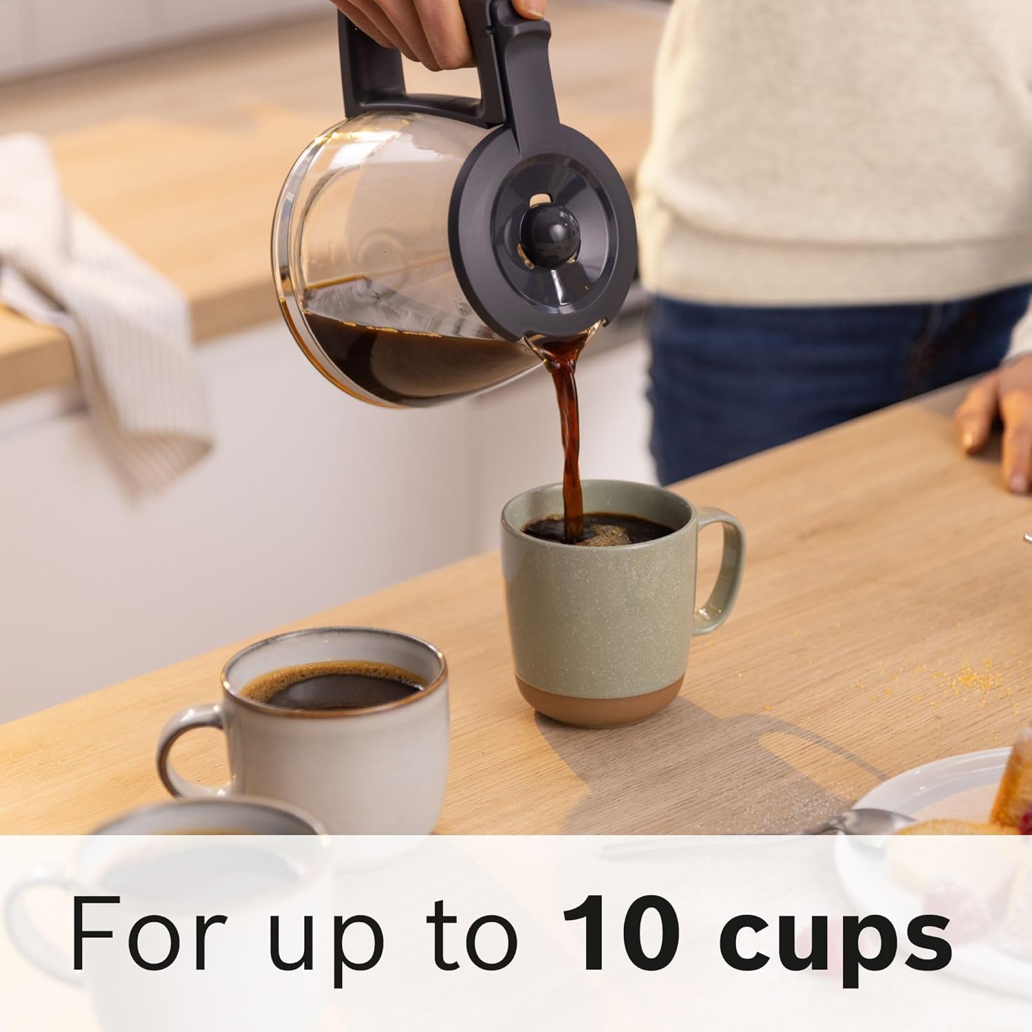 Bosch MyMoment 1.4L Filter Coffee Machine with anti drip function, TKA2M113GB, Black