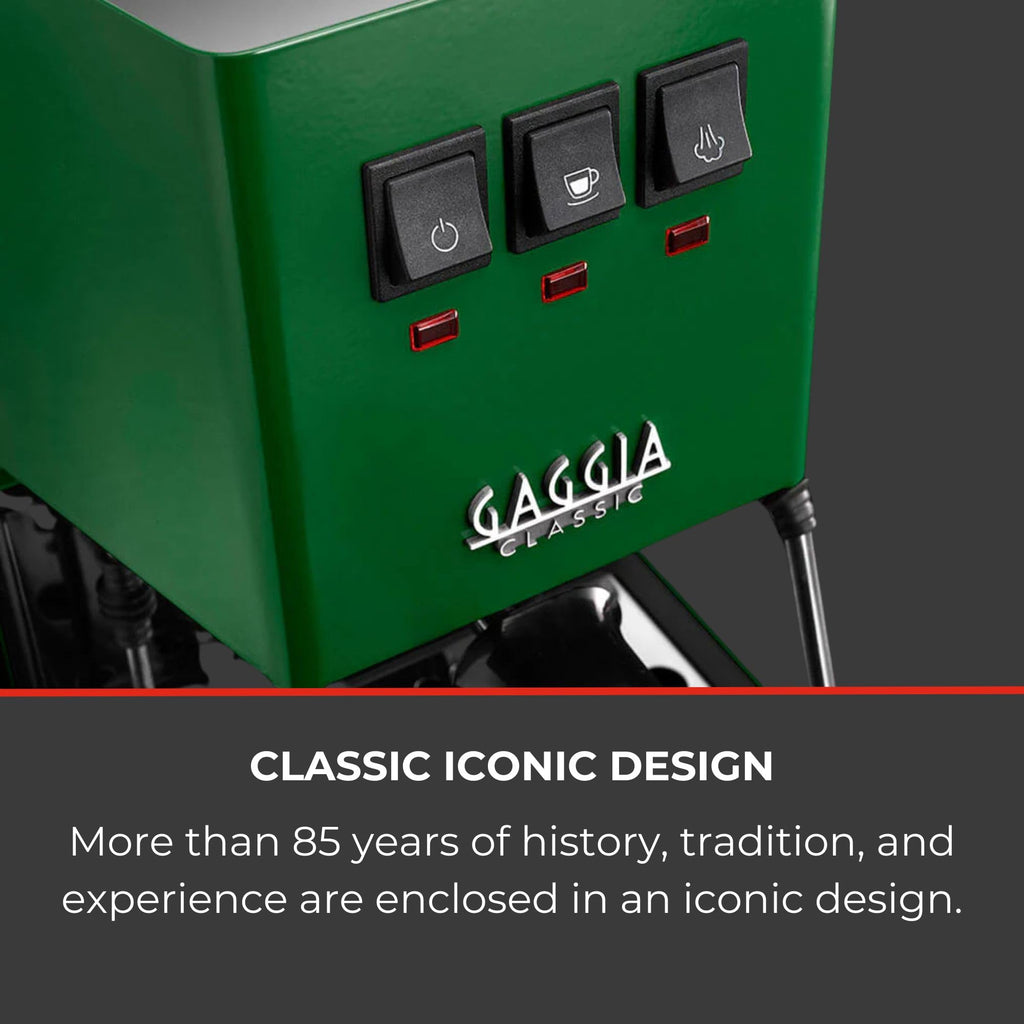 Gaggia Classic E24 Evo Pro Manual Espresso Coffee Machine Maker with Brass Boiler & Solenoid Valve - Cherry Red