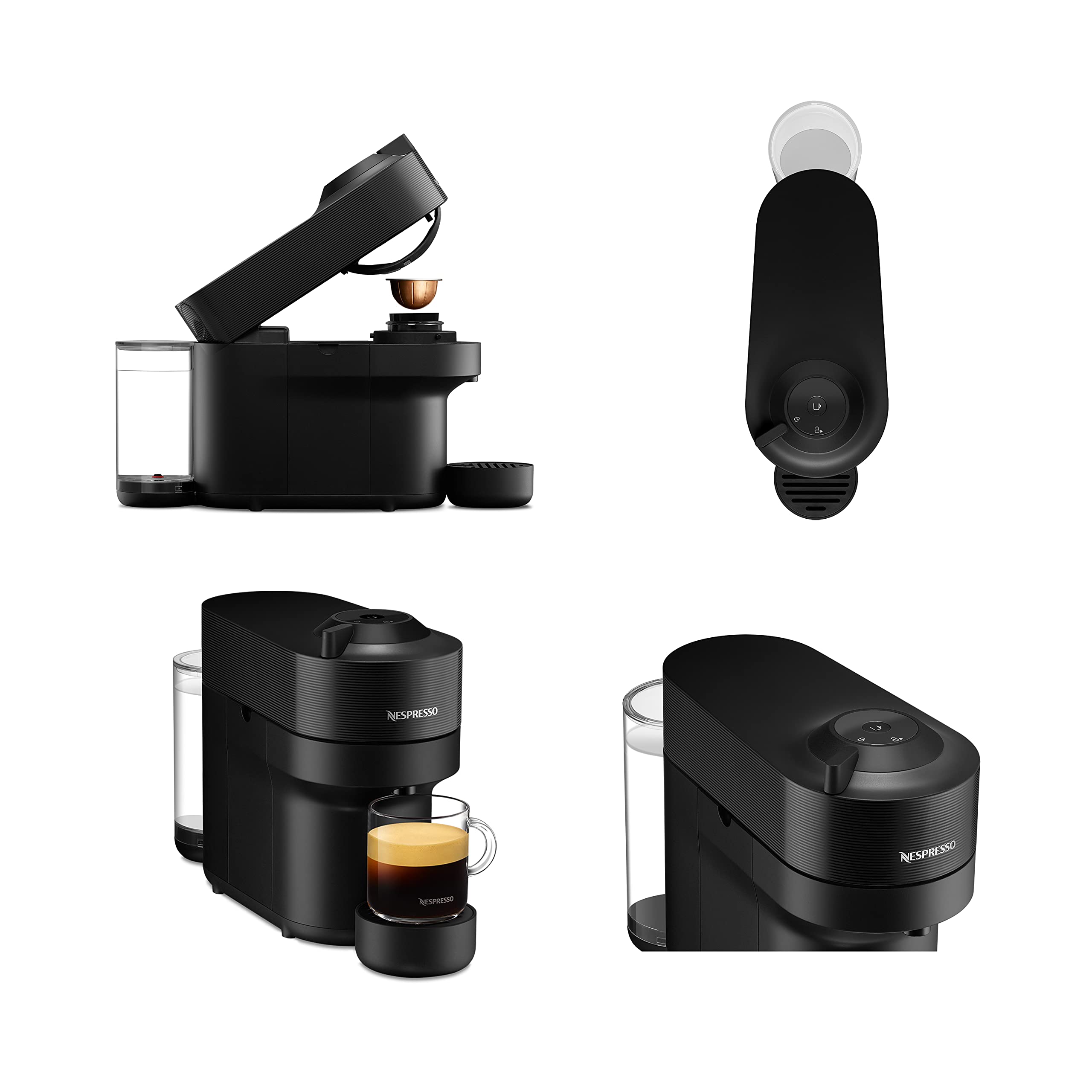 Nespresso Vertuo Pop Coffee Machine by De'Longhi, Over 40 Varieties of Pods, 6 Coffee Cup Sizes, Espresso, Cappuccino, Starter Capsule Set Included, ENV90.P, Pink