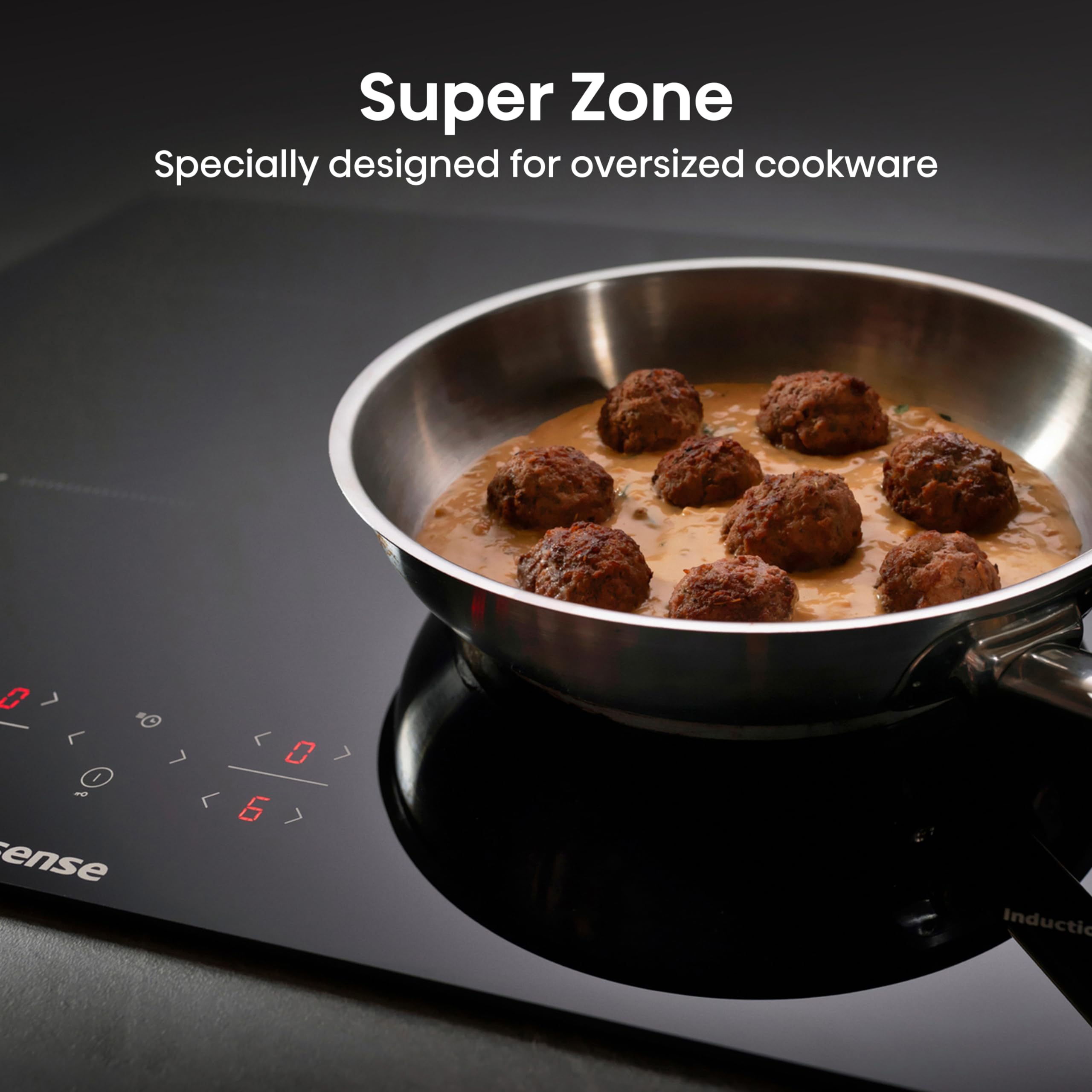 Hisense E6432C Built-in 60cm Electric Ceramic Hob with Child Lock, Touch control, Timer Function - Black 7200W, 20 x 24 x 2 inches (L x W x H)
