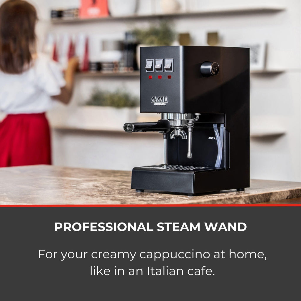 Gaggia Classic E24 Evo Pro Manual Espresso Coffee Machine Maker with Brass Boiler & Solenoid Valve - Cherry Red