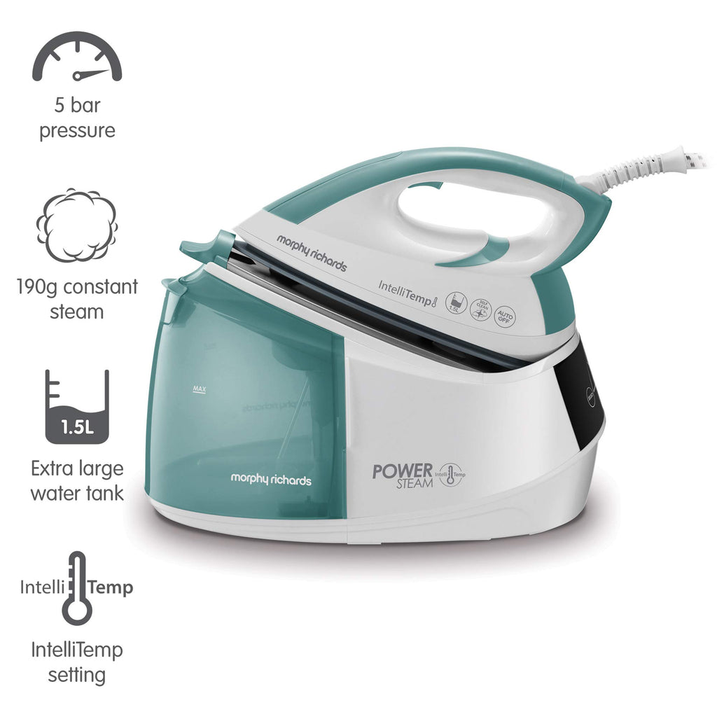 Morphy Richards Crystal Clear Steam Iron, Ceramic Non-stick Soleplate, 120g Steam Boost, 35g Steam Output, 350ml Water tank, Self-Clean, Auto Switch off, 2.5m Cord, 2400W, Gold & Black, 300302