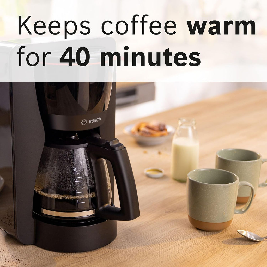 Bosch MyMoment 1.4L Filter Coffee Machine with anti drip function, TKA2M113GB, Black