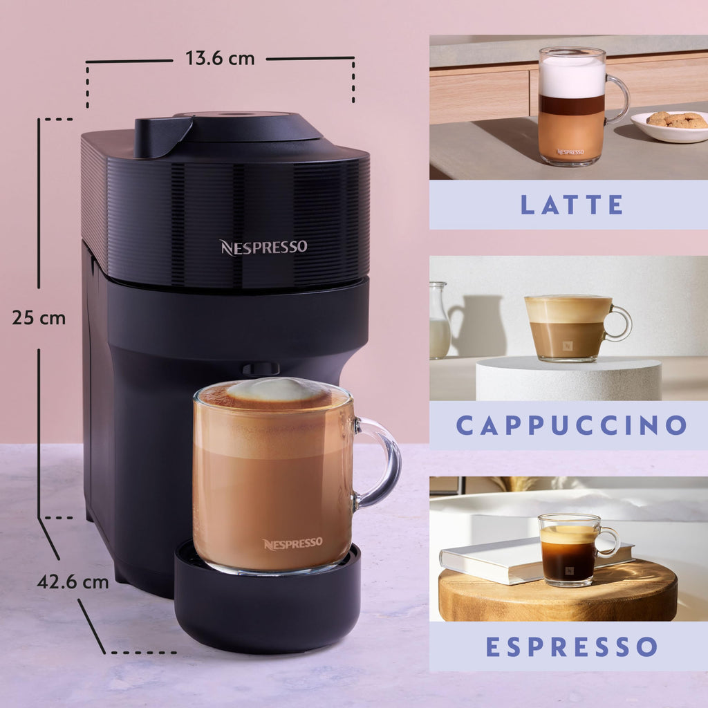 Nespresso Vertuo Pop Coffee Machine by De'Longhi, Over 40 Varieties of Pods, 6 Coffee Cup Sizes, Espresso, Cappuccino, Starter Capsule Set Included, ENV90.P, Pink