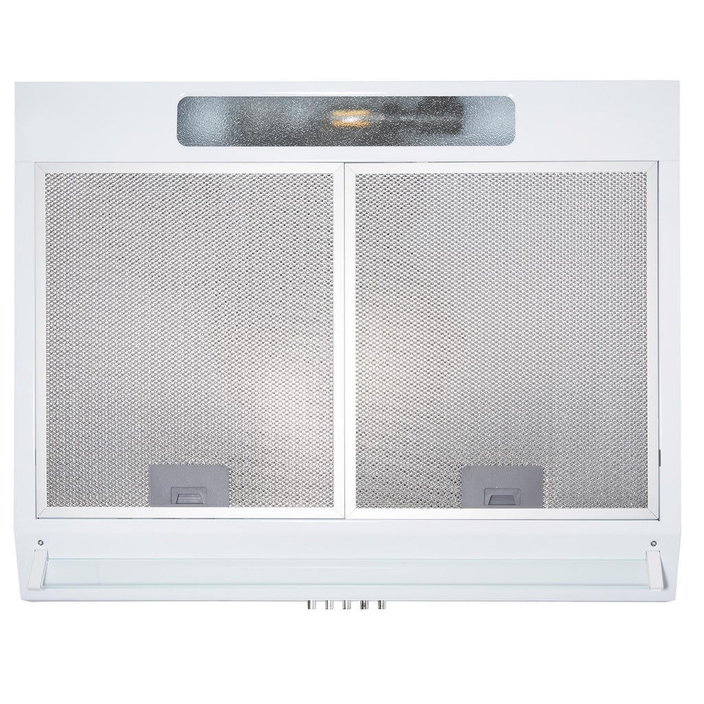 SIA VSR60WH 60cm Visor Cooker Hood, Kitchen Extractor Fan, Under Cabinet Wall Mounted, Top Vented, White