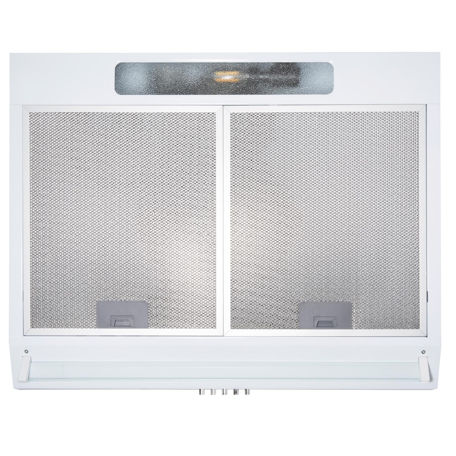 SIA VSR60WH 60cm Visor Cooker Hood, Kitchen Extractor Fan, Under Cabinet Wall Mounted, Top Vented, White