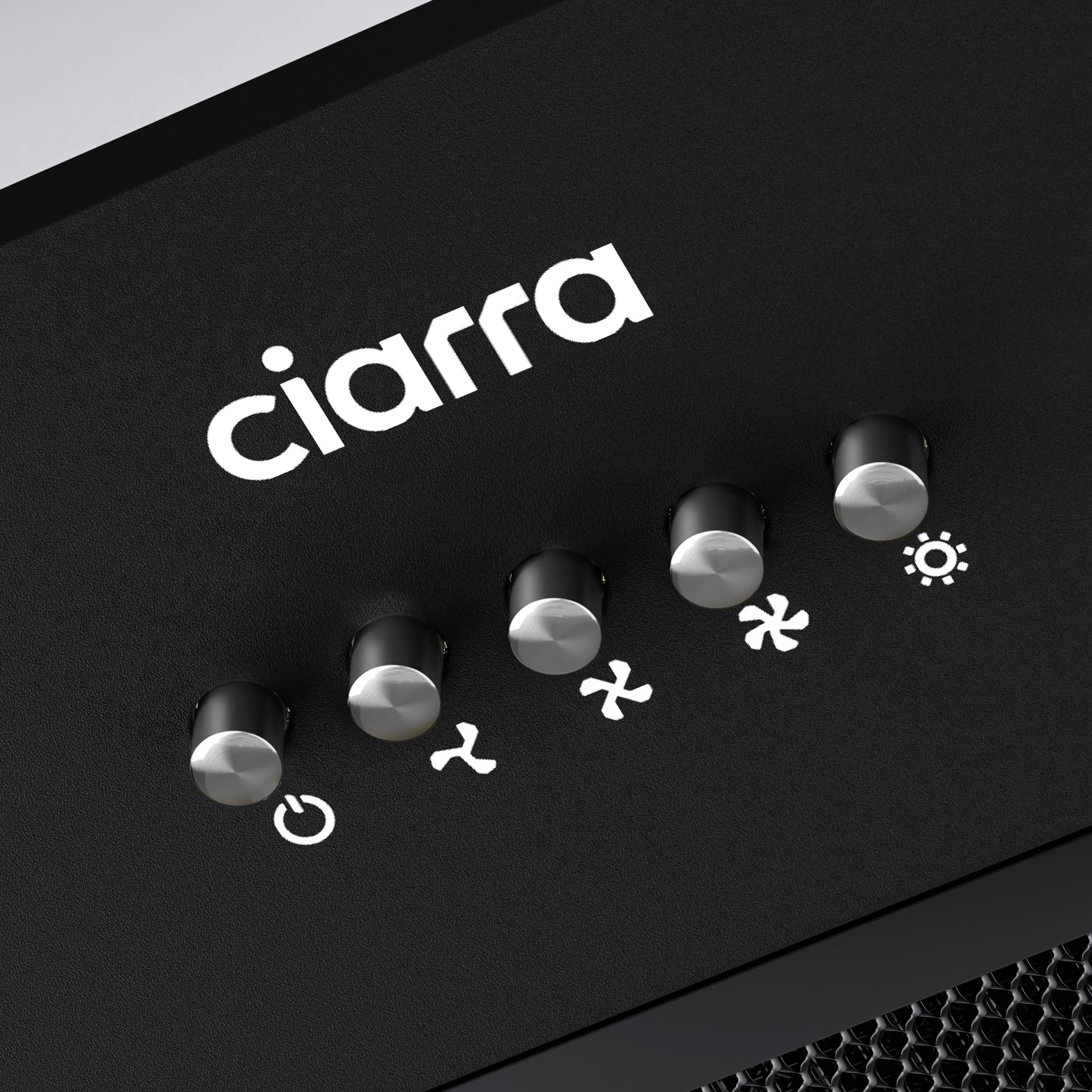 CIARRA CBCB5913A Integrated Cooker Hood 52cm Black Built in Extractor Hood LED Light 3 Speeds Undercabinet Extractor Fan